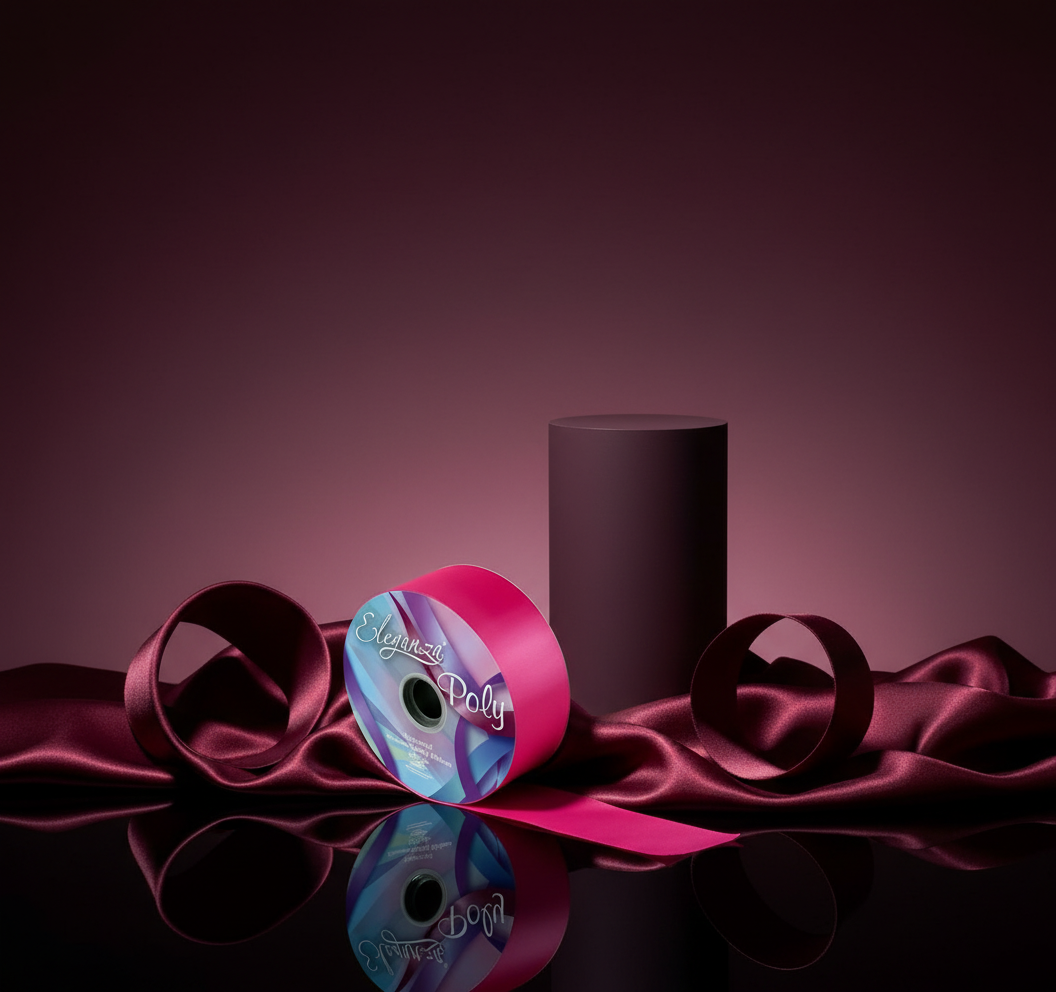 Eleganza Poly Ribbon 50mm x 91m (100yds) Deep Cerise