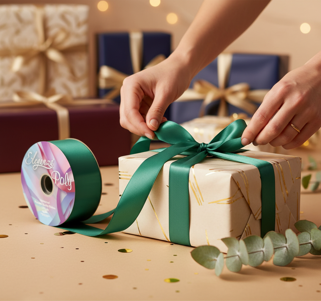 Eleganza Poly Ribbon 50mm x 91m (100yds) Emerald Green