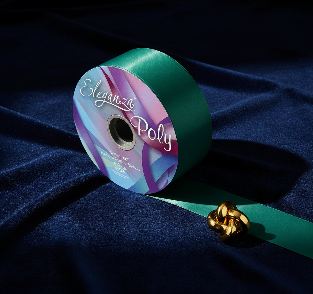 Eleganza Poly Ribbon 50mm x 91m (100yds) Emerald Green