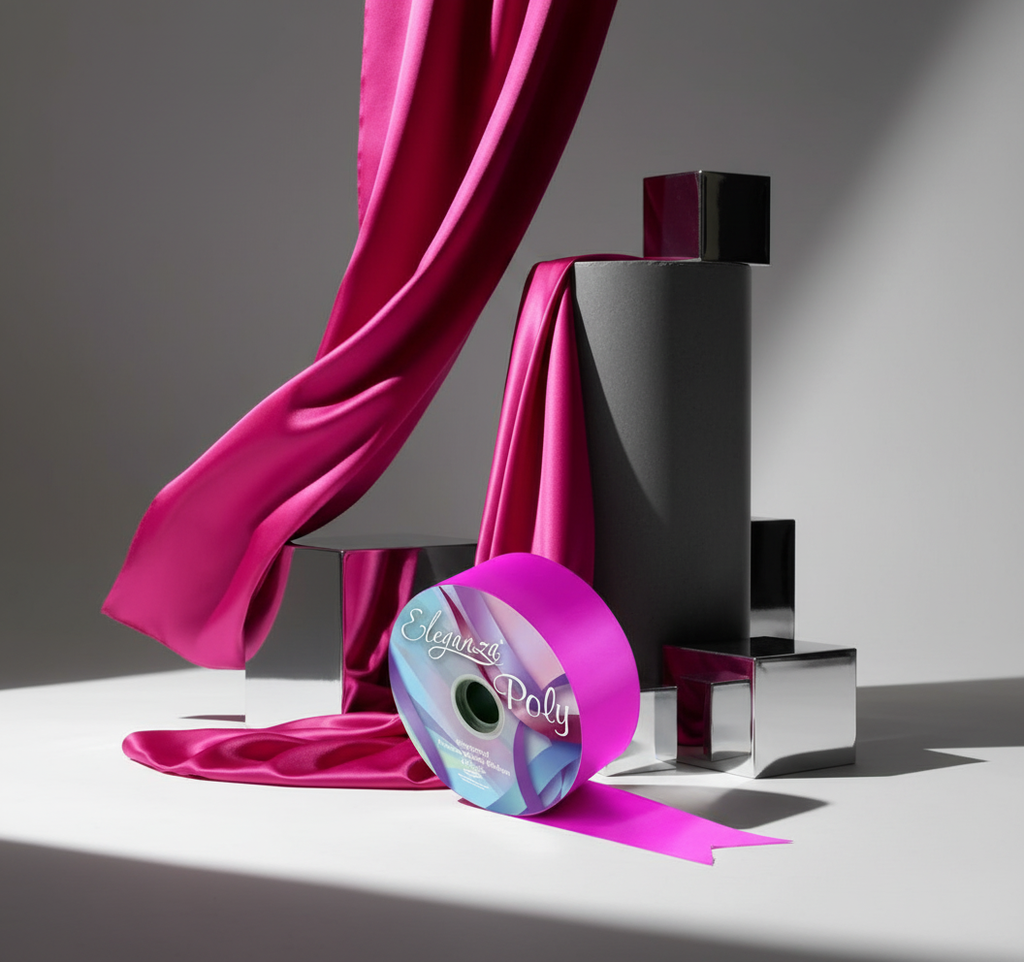Eleganza Poly Ribbon 50mm x 91m (100yds) Fuchsia Pink