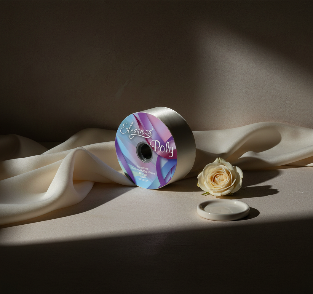 Eleganza Poly Ribbon 50mm x 91m (100yds) Ivory