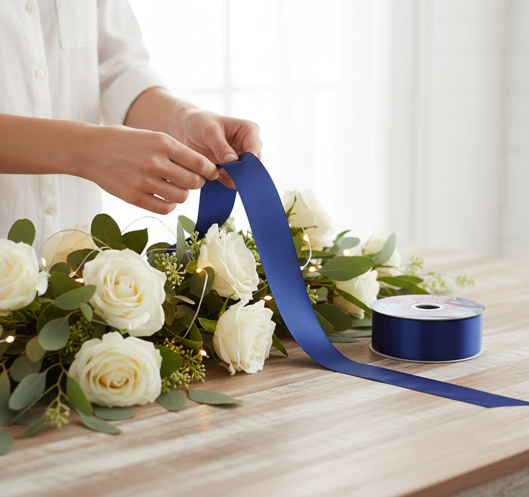 Eleganza Poly Ribbon 50mm x 91m (100yds) Navy Blue