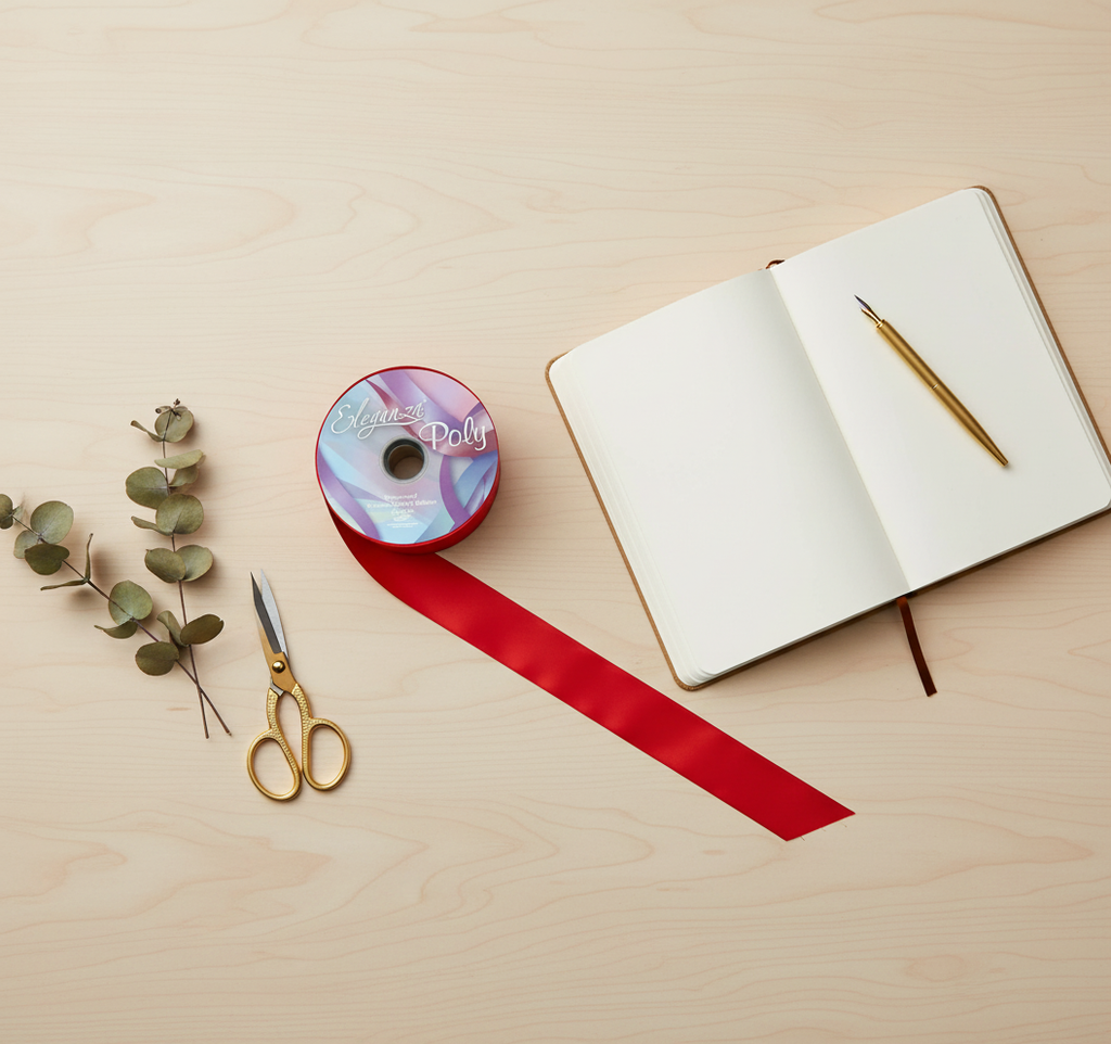 Eleganza Poly Ribbon 50mm x 91m (100yds) Radiant Red