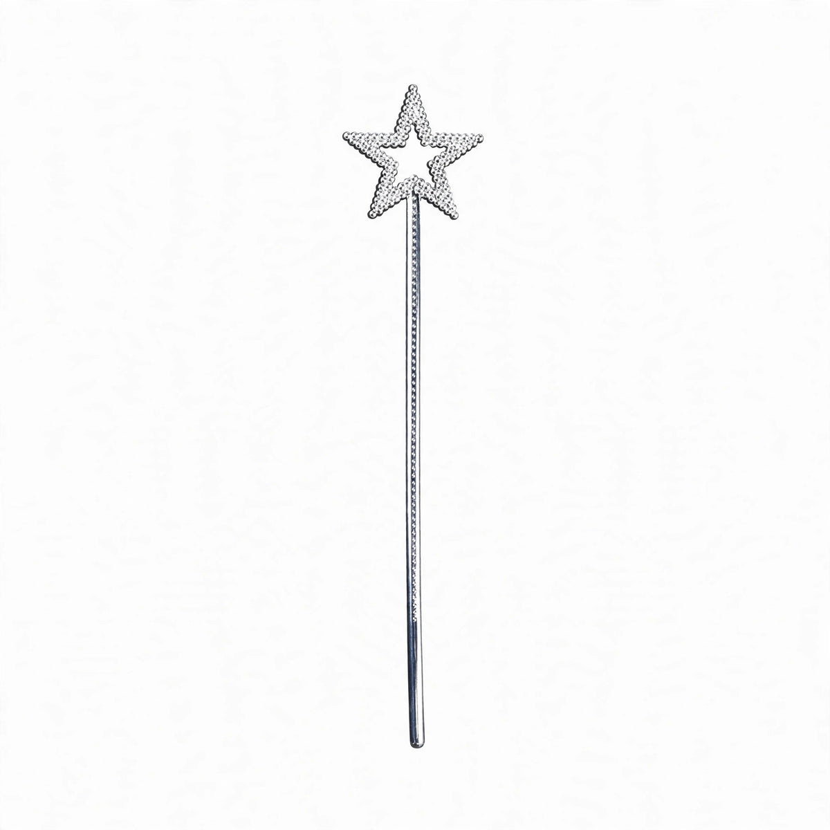 silver plastic fairy wand 35cm long