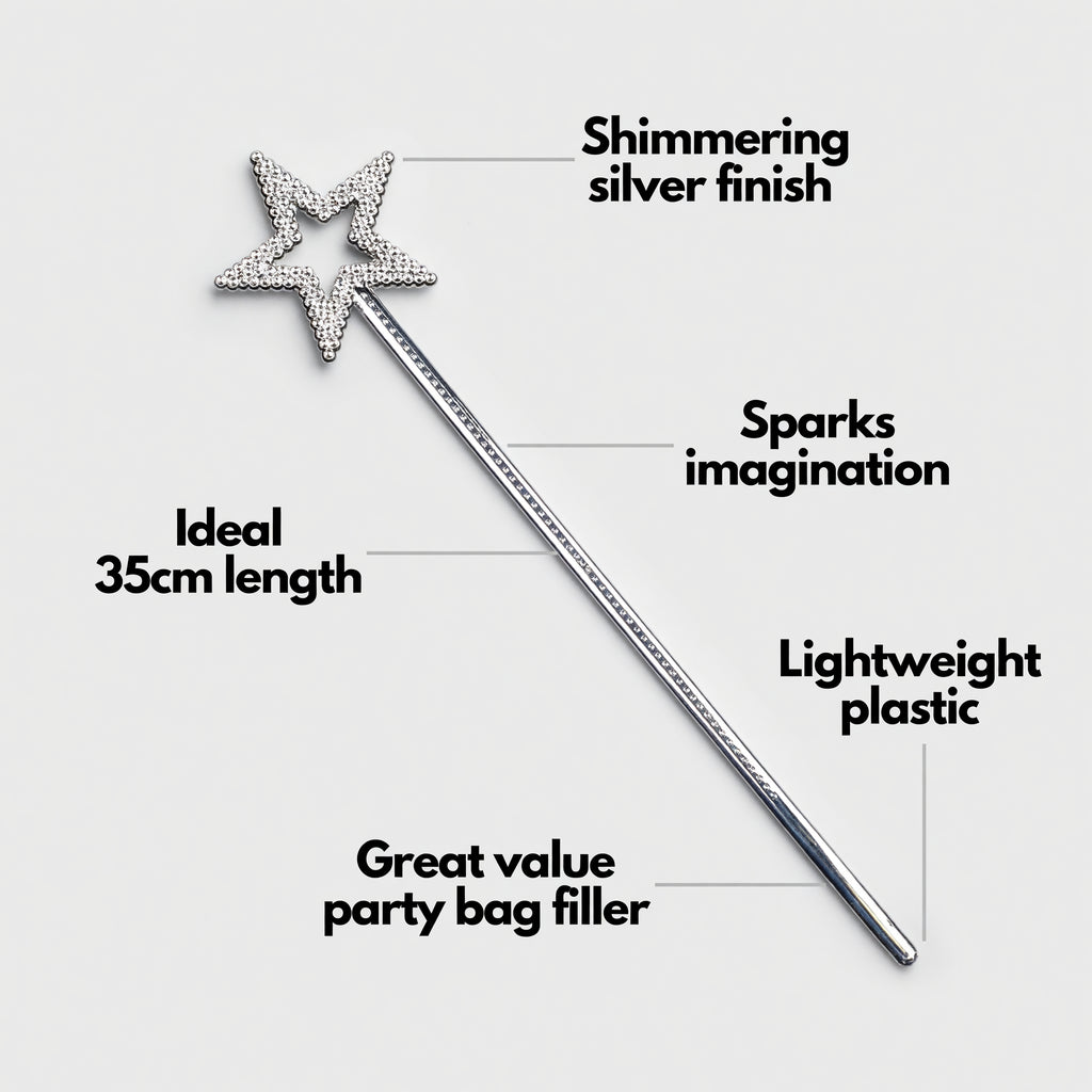 Fairy Wands Silver Plastic 35cm – product image 2