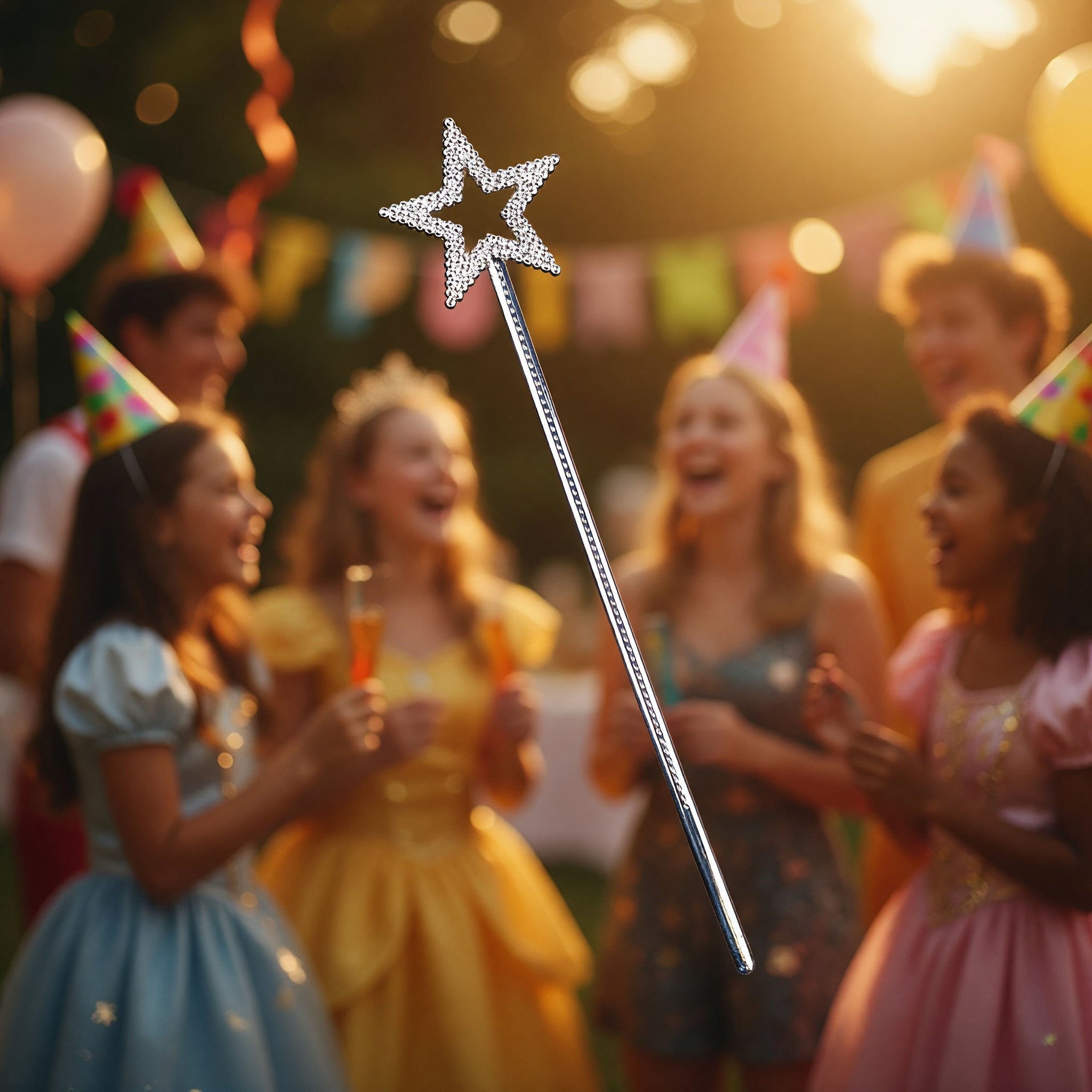 Fairy Wands Silver Plastic 35cm