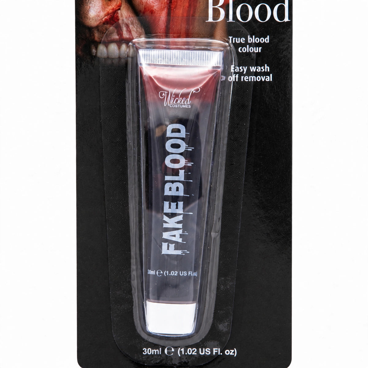 Detailed view of Wicked Costumes fake blood tube