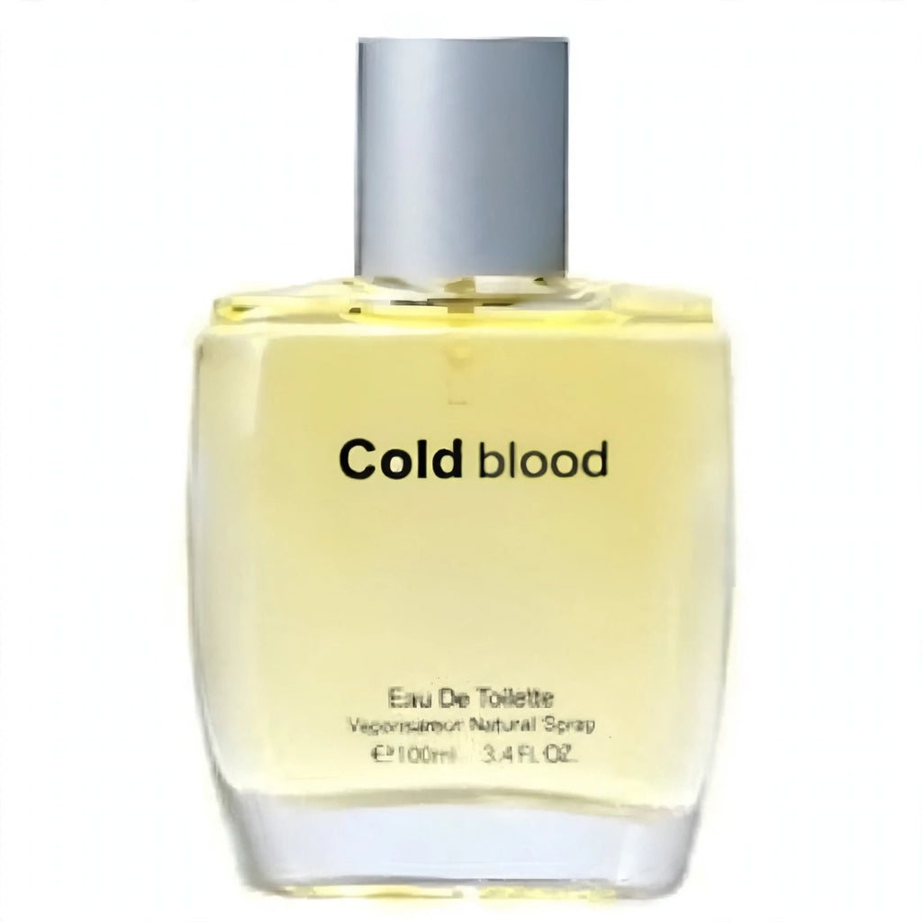 Close-up view of Fine Perfumery Mens Cold Blood 100ml Eau de Toilette spray bottle