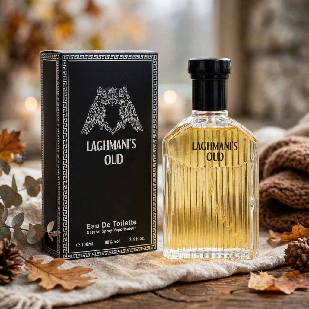 Fine Perfumery Oud Black unisex fragrance spray displayed for autumn and winter use