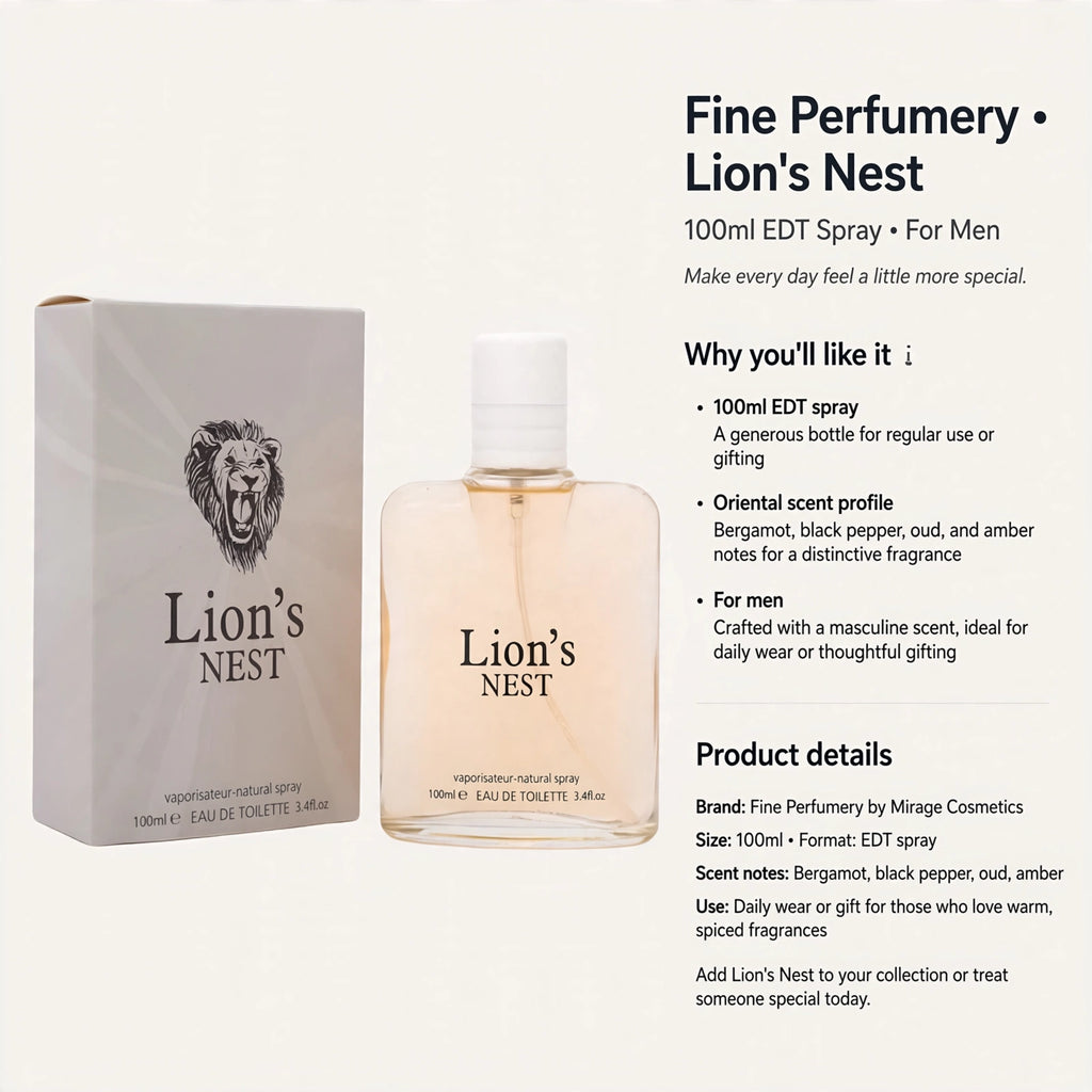 Information about the 100ml EDT spray size and oriental scent profile for men