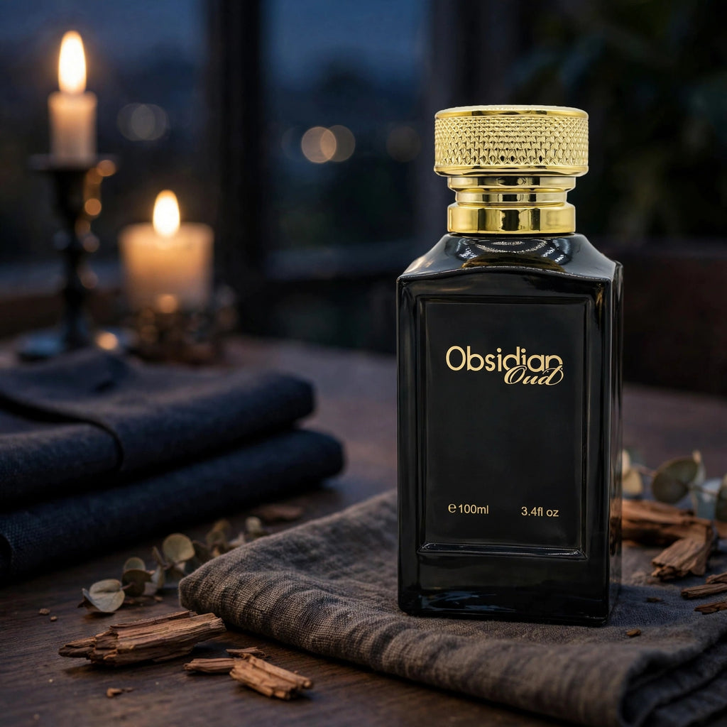 Unisex Obsidian Oud fragrance suitable for cooler evenings and formal occasions