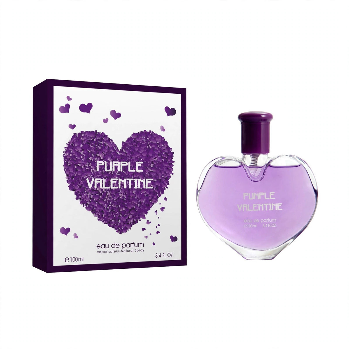 Fine Perfumery Womens Purple Valentine Eau de Parfum spray in violet glass bottle