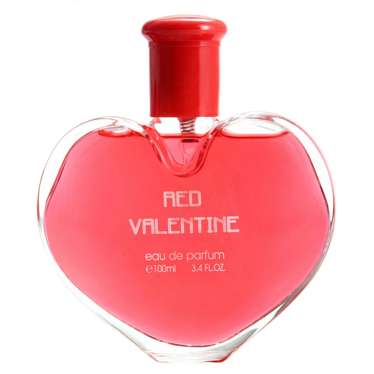 Close-up view of Fine Perfumery Red Valentine 100ml spray bottle