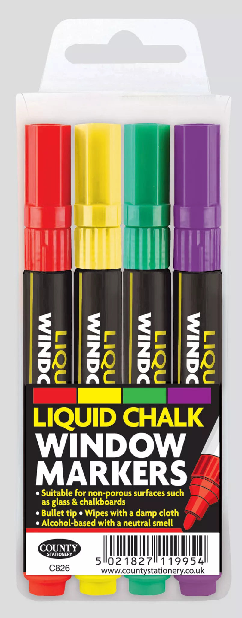 Liquid Chalk Pens Assorted Colours Pack of 4