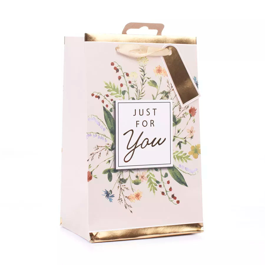 Perfume/Aftershave Gift Bag Flowers Design Small Multi-Coloured 8x5"