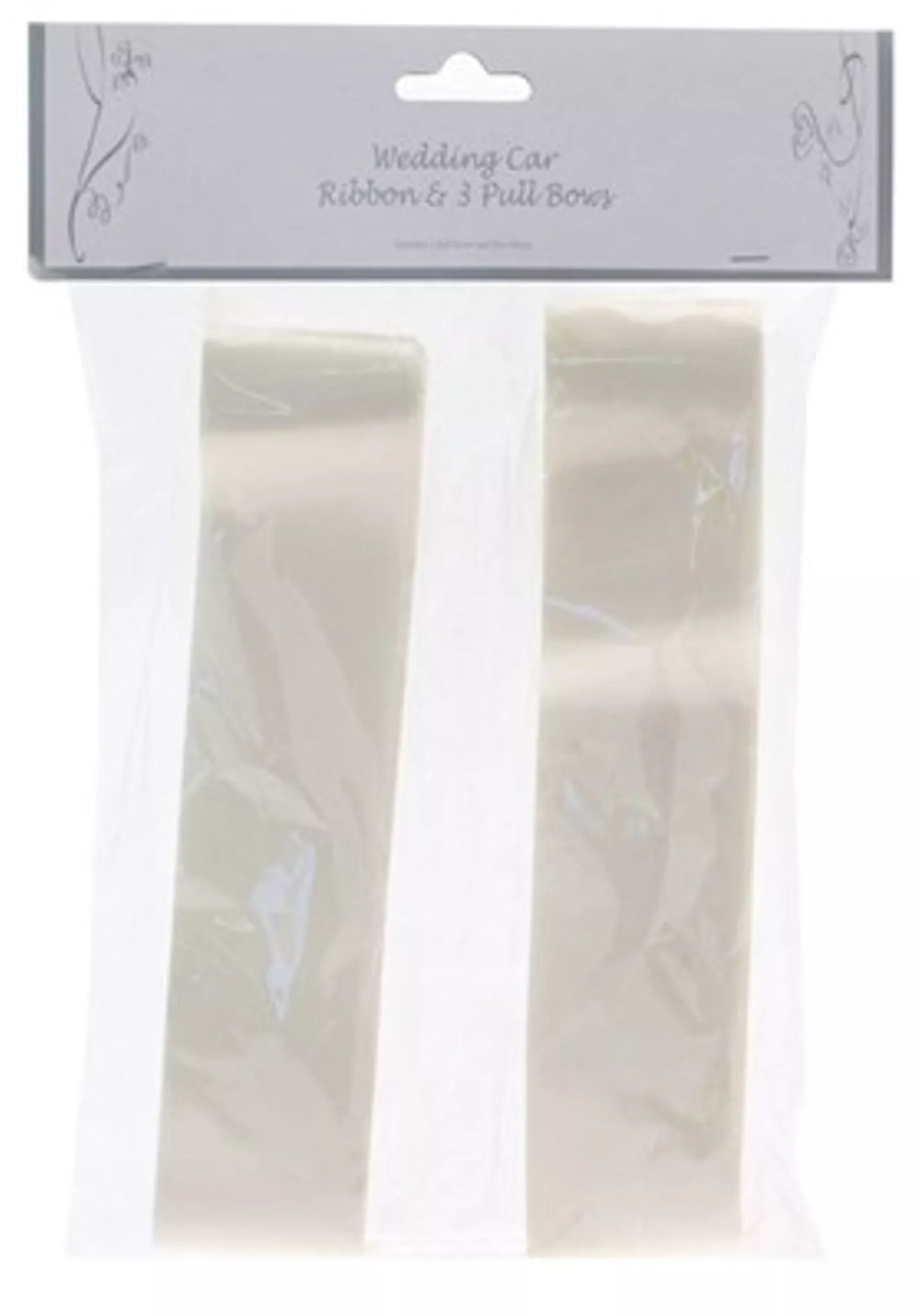 Ivory Wedding Car Ribbon & Pull Bows Pack of 3