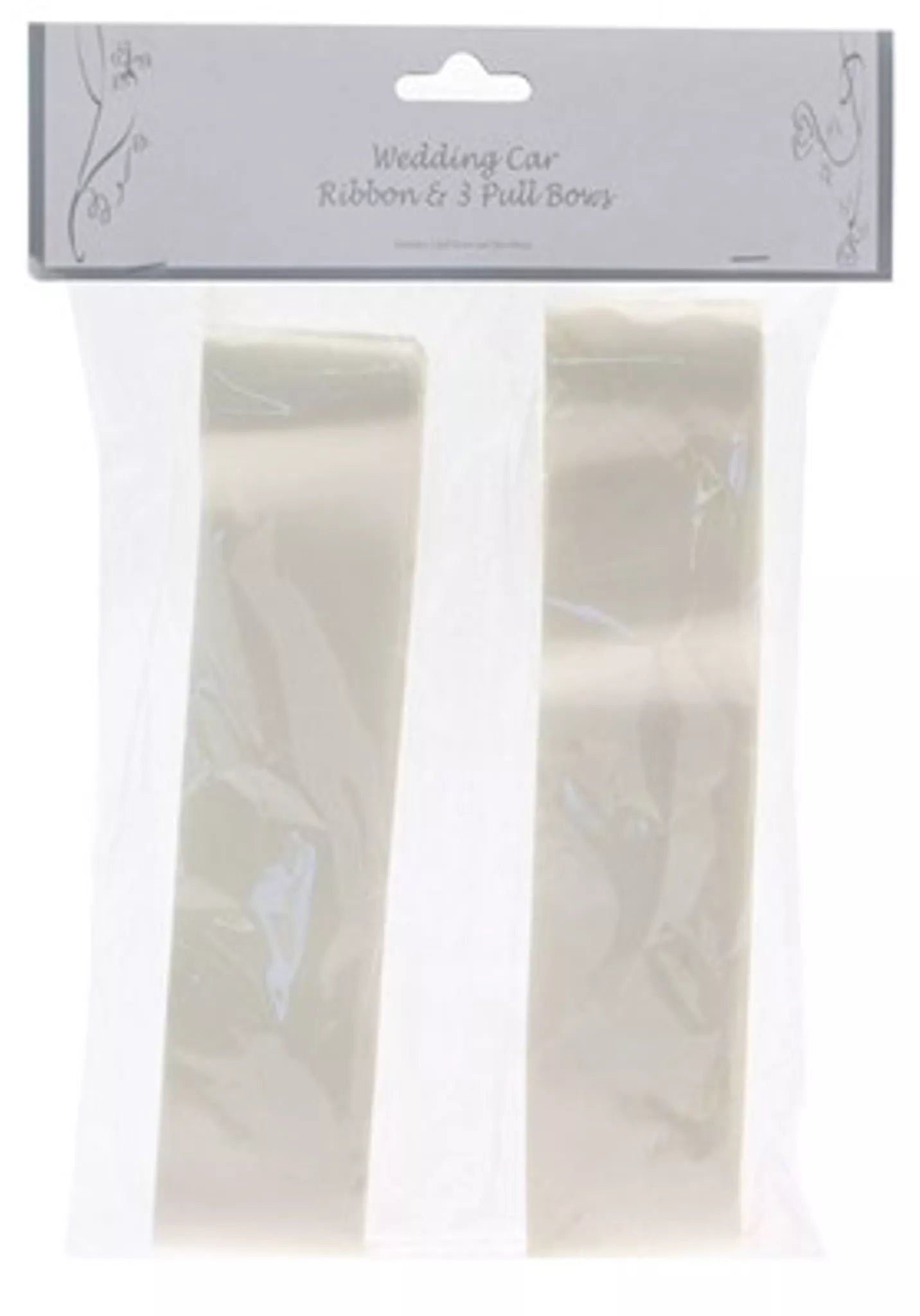 Ivory Wedding Car Ribbon & Pull Bows Pack of 3