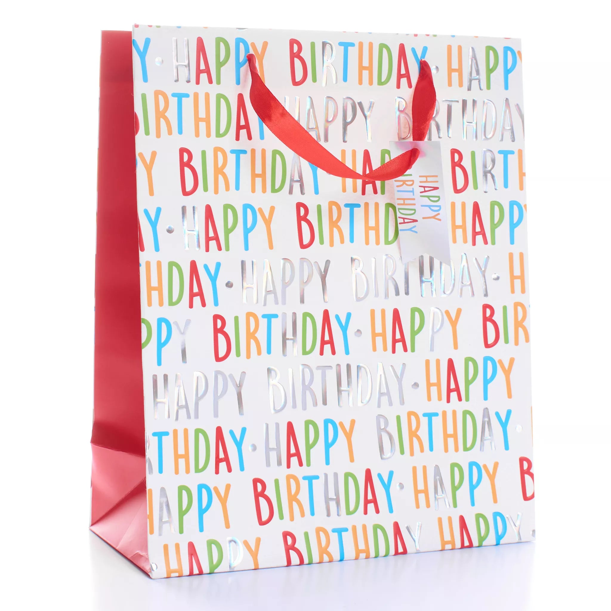 Happy Birthday Gift Bag Medium Multi-Coloured 9x7.5"