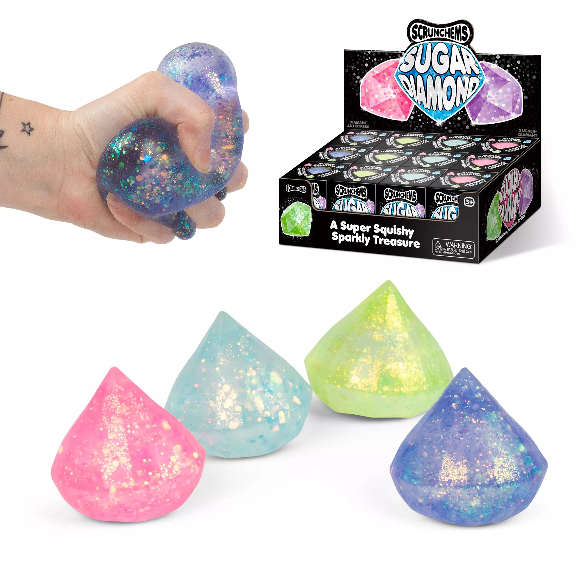 Scrunchems Sugar Diamond Squishie Glitter Toy