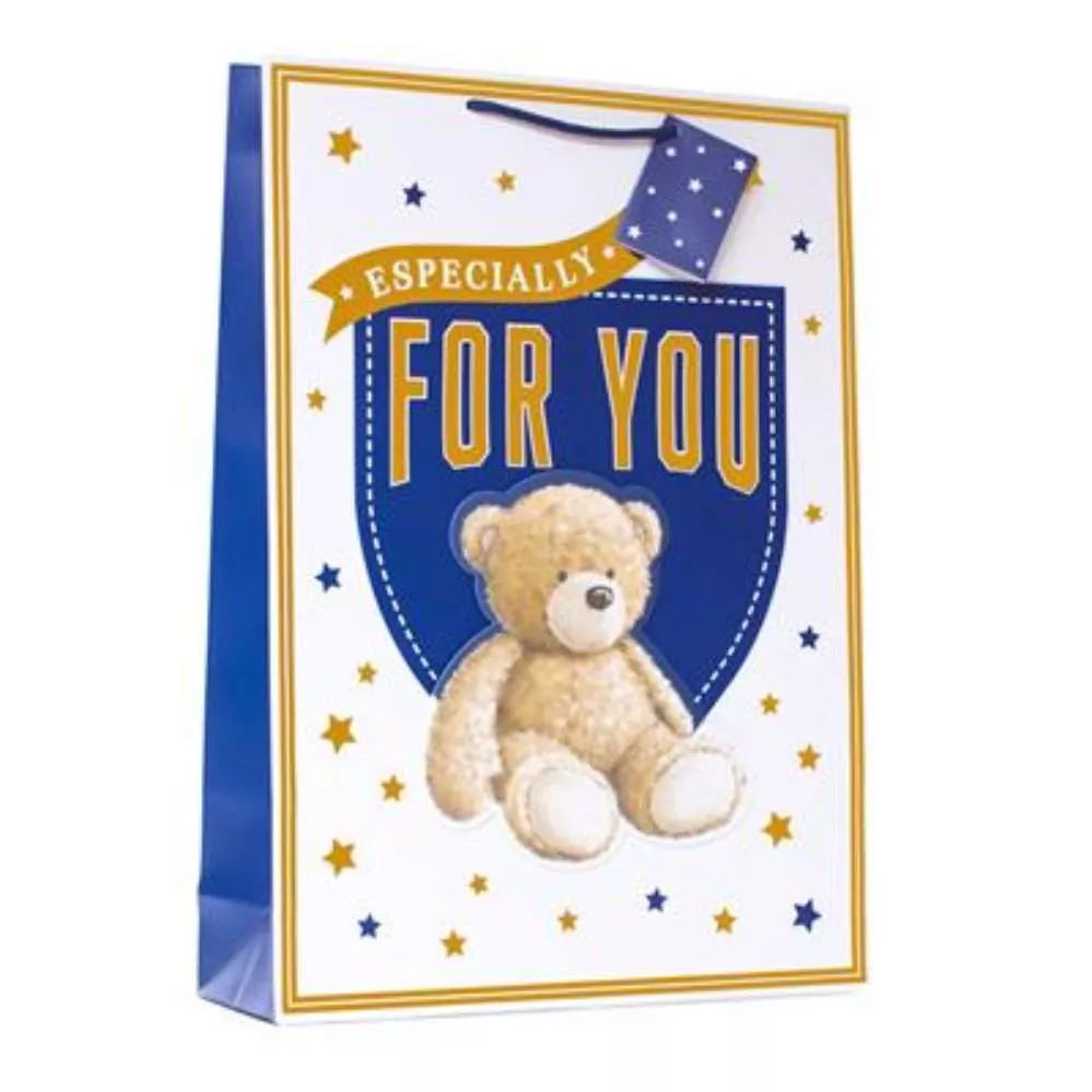 Bear Gift Bag Medium Multi-Coloured 9x7"