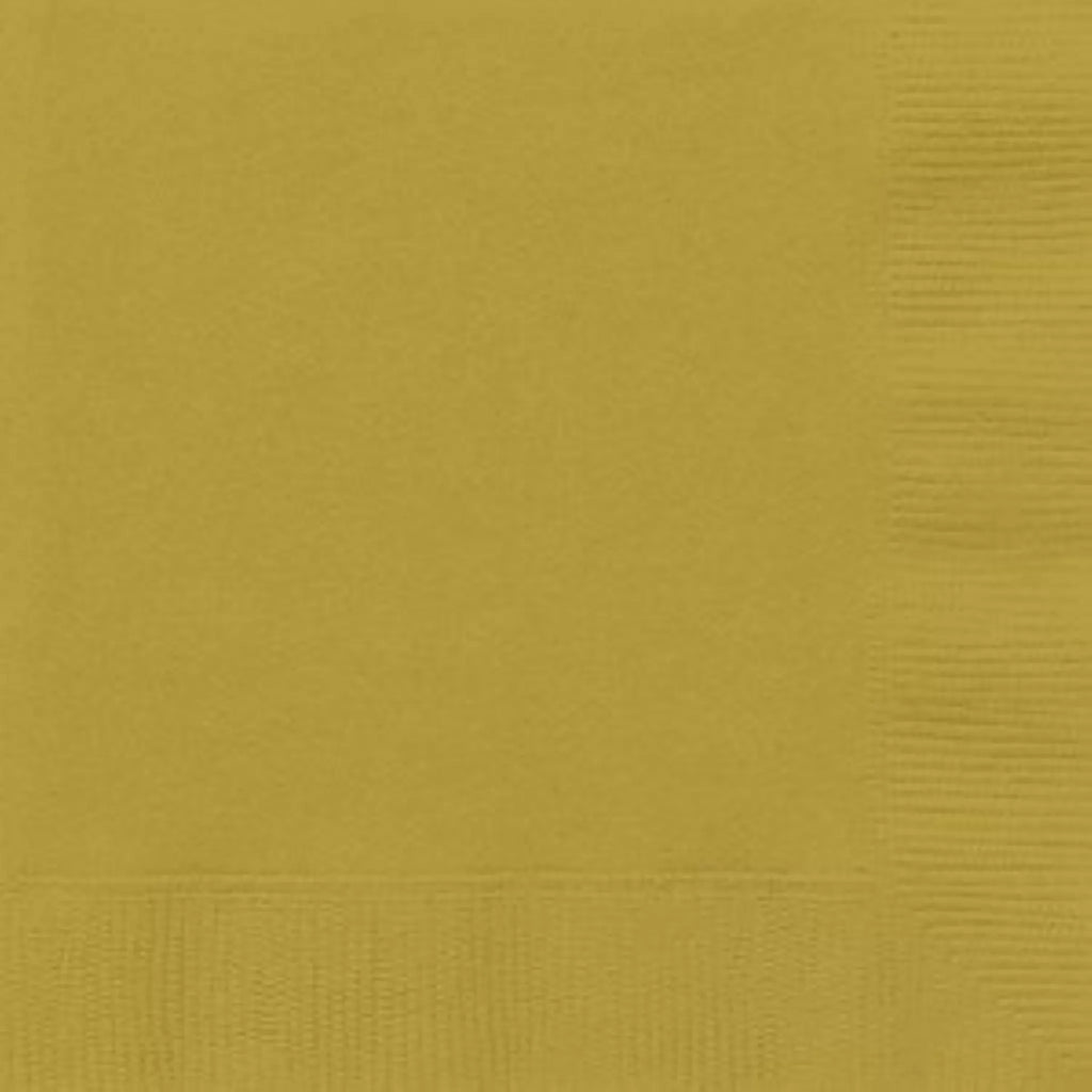 Unique 20 Pack Luncheon Napkins Gold 32.3cm