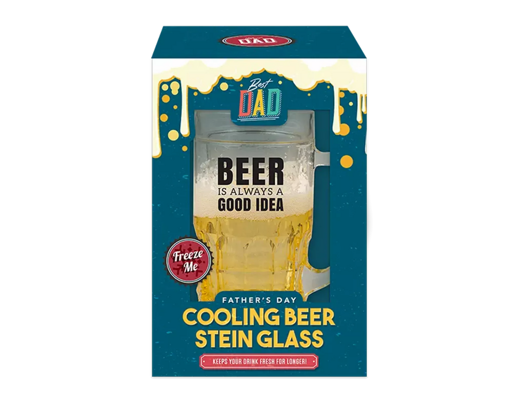 Best Dad Fathers Day Cooling Beer Stein Glass 15.5x12cm
