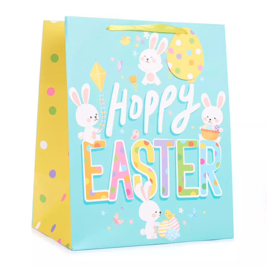 Easter Bunny Hoppy Easter Gift Bag Medium Multi-Coloured 10x8.5"