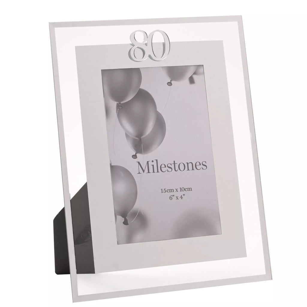 Milestones Gift Photo Frame Silver Age 80 4x6