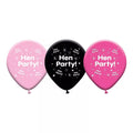 Hen Party Latex Balloons Pack of 8 Pink & Black