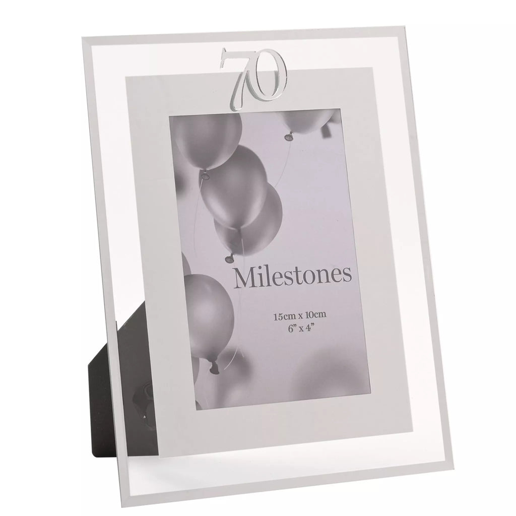 Milestones Gift Photo Frame Silver Age 70 4x6