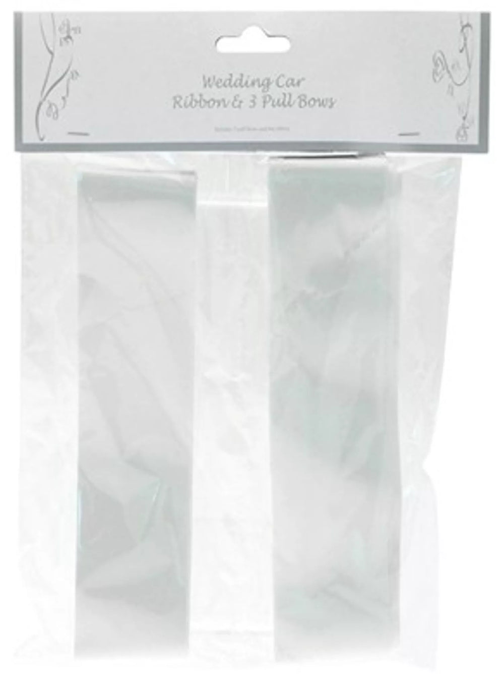 White Wedding Car Ribbon & Pull Bows Pack of 3