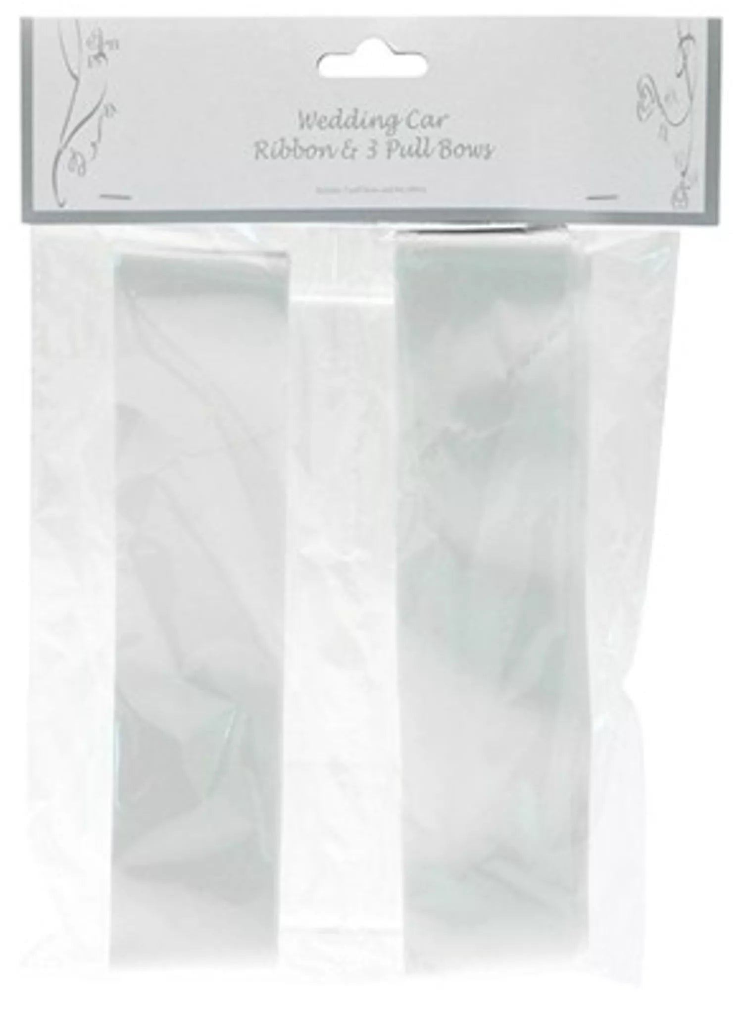 White Wedding Car Ribbon & Pull Bows Pack of 3