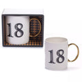Art Deco 18th Birthday Gift Mug White/Blue/Gold