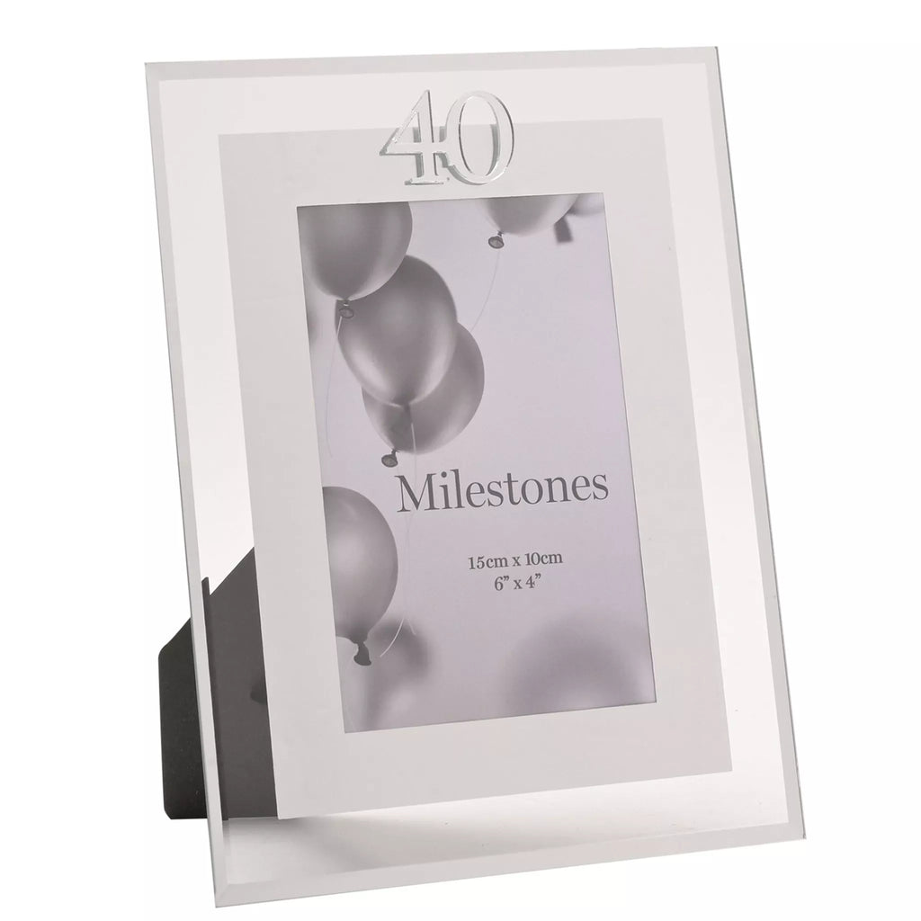 Milestones Gift Photo Frame Silver Age 40 4x6