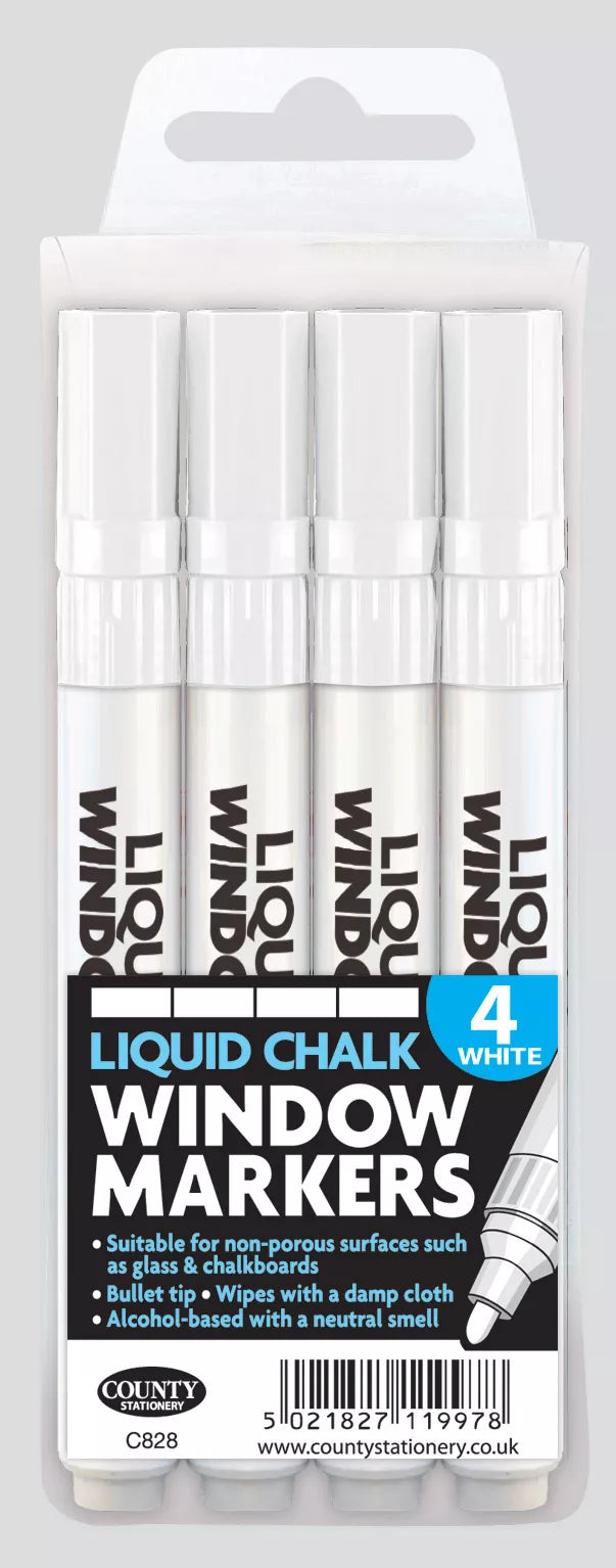 Liquid Chalk White Pens Pack of 4
