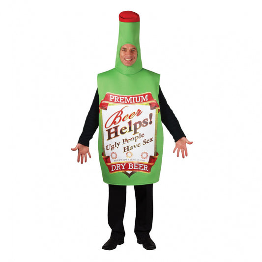 Fun Beer Bottle Adults Funny Fancy Dress Costume One Size Fits Most