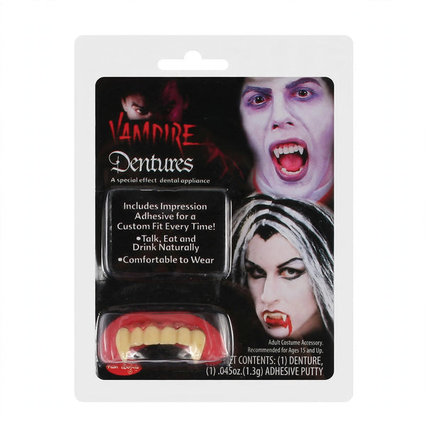 Funworld Deluxe Vampire Teeth Dentures and Adhesive set with vampire teeth and adhesive