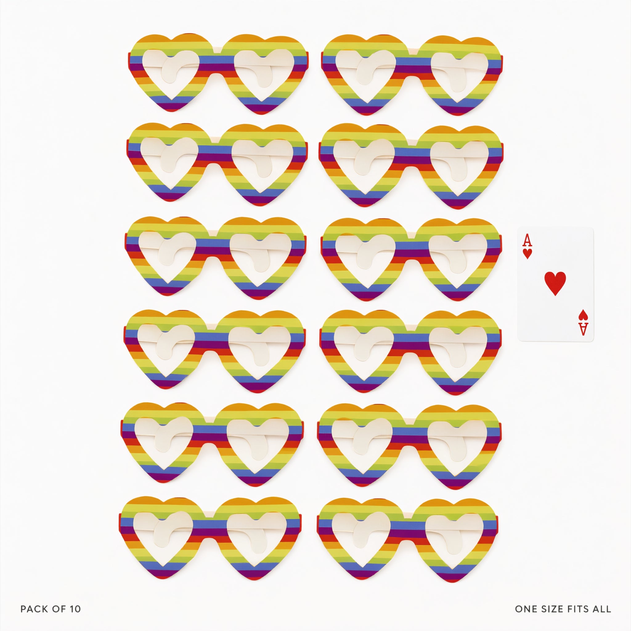 Gay Pride Cardboard Novelty Glasses Pack of 10