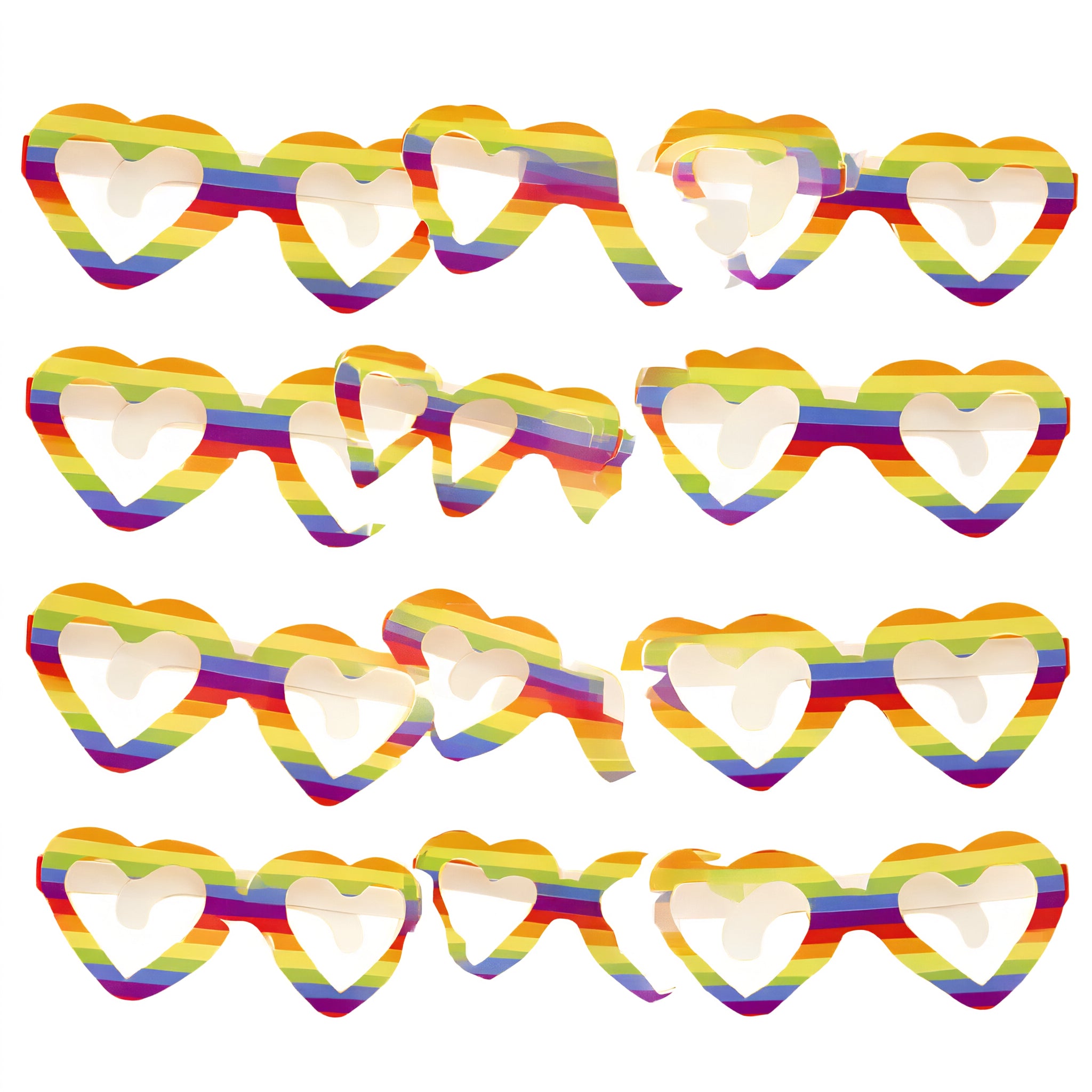 Gay Pride Cardboard Novelty Glasses Pack of 10