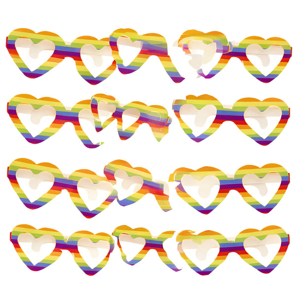 Gay Pride Cardboard Novelty Glasses Pack of 10