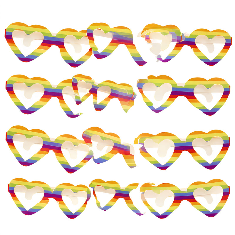 Gay Pride Cardboard Novelty Glasses Pack of 10