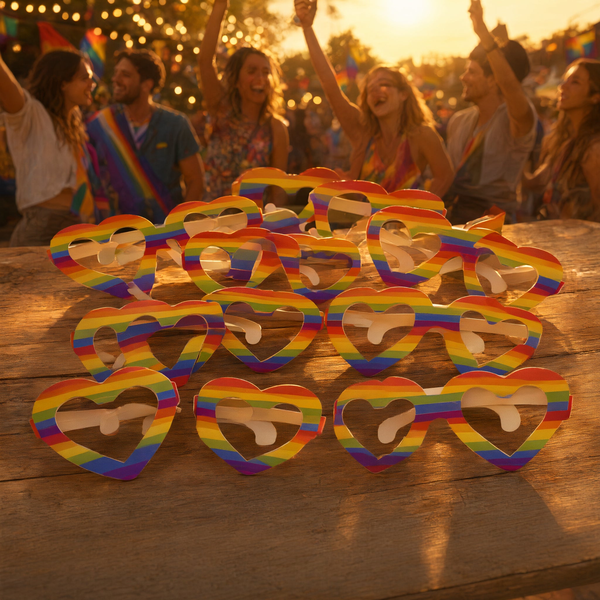 Gay Pride Cardboard Novelty Glasses Pack of 10