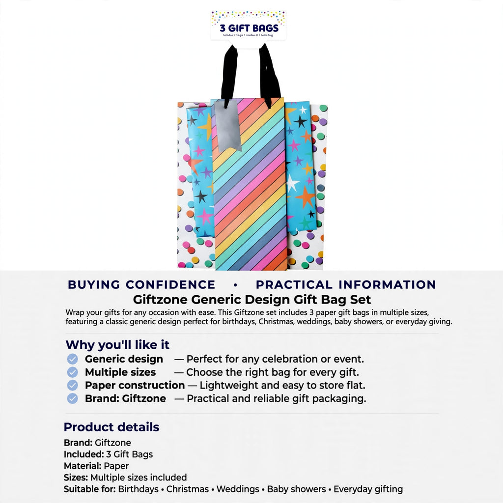Giftzone brand paper gift bags suitable for various occasions and easy to store flat
