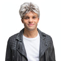 George Michael 1980s Silver Wig with silver-grey synthetic fibres and side-swept style