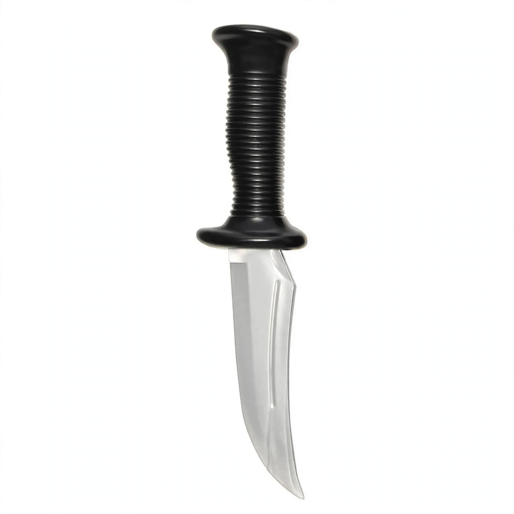 Wicked Costumes Ghost Face Horror Knife Costume Prop with curved silver-grey blade and ribbed black handle