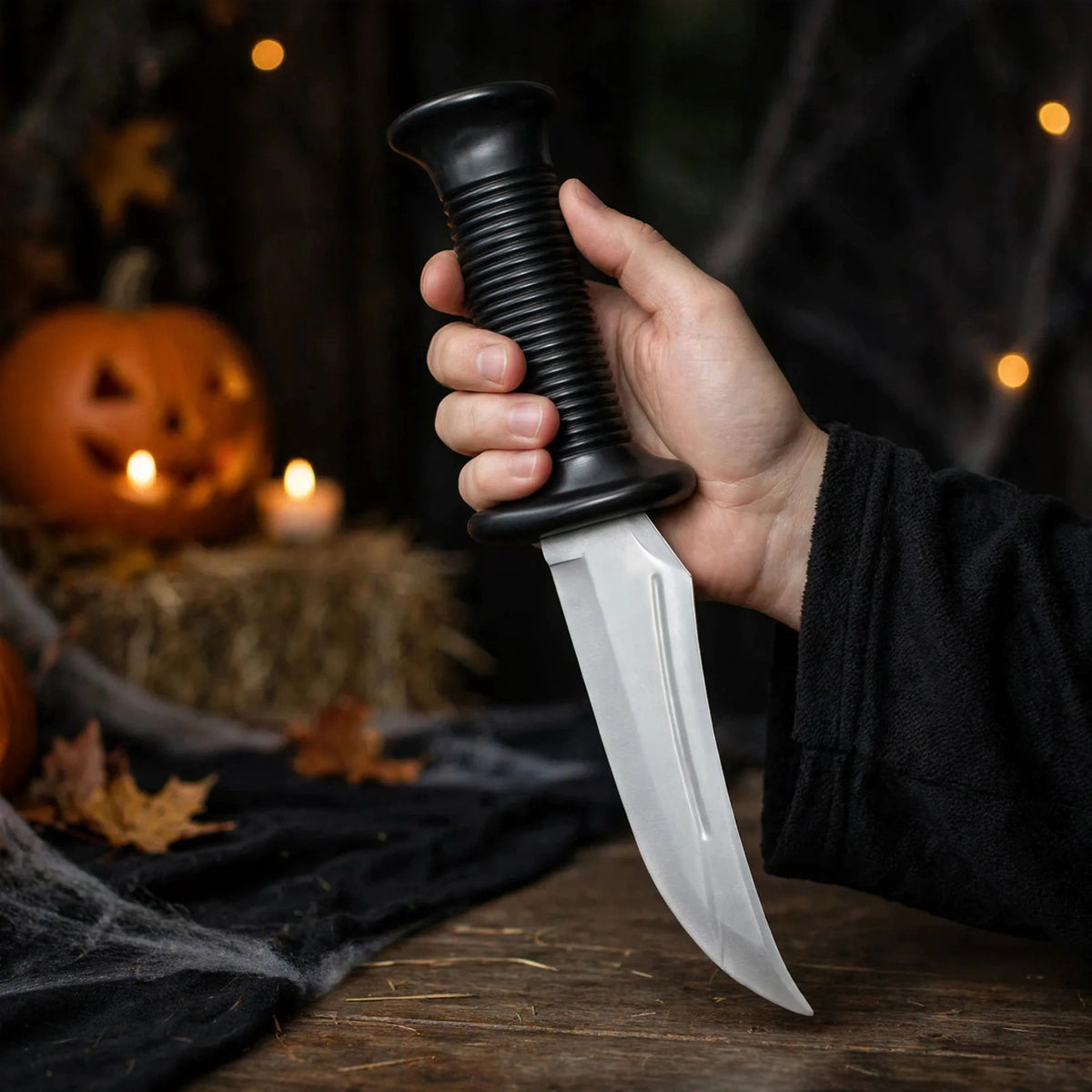 Ghost Face Horror Knife prop used as a finishing detail for a horror or Ghost Face-inspired costume