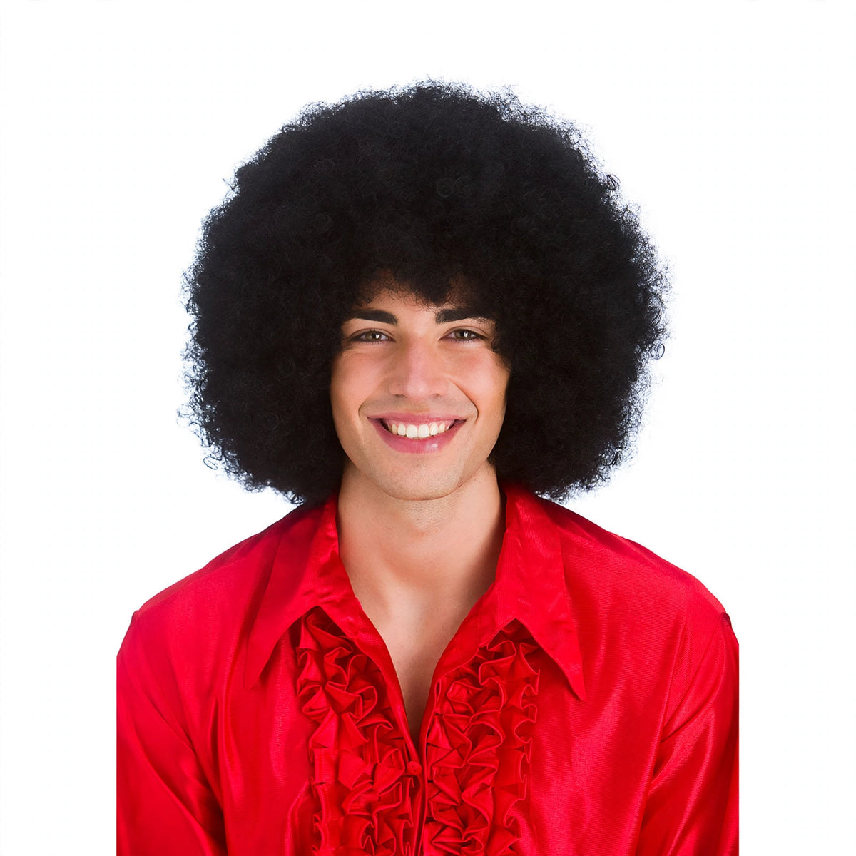 Giant Black Afro Wig with large fluffy afro style in black