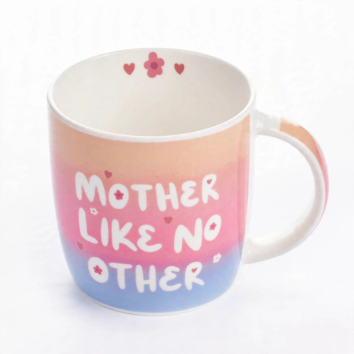 Detail view of the 'Mother Like No Other' print on the ceramic mug