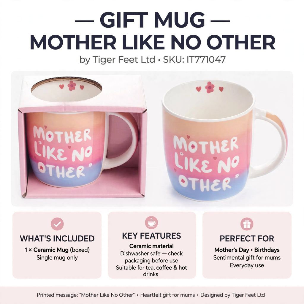 Mug suitable for tea, coffee, and hot drinks, supplied as a single item