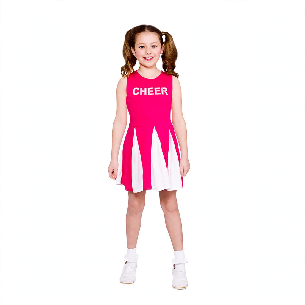 Hot pink cheerleader dress for girls aged 8-10 years